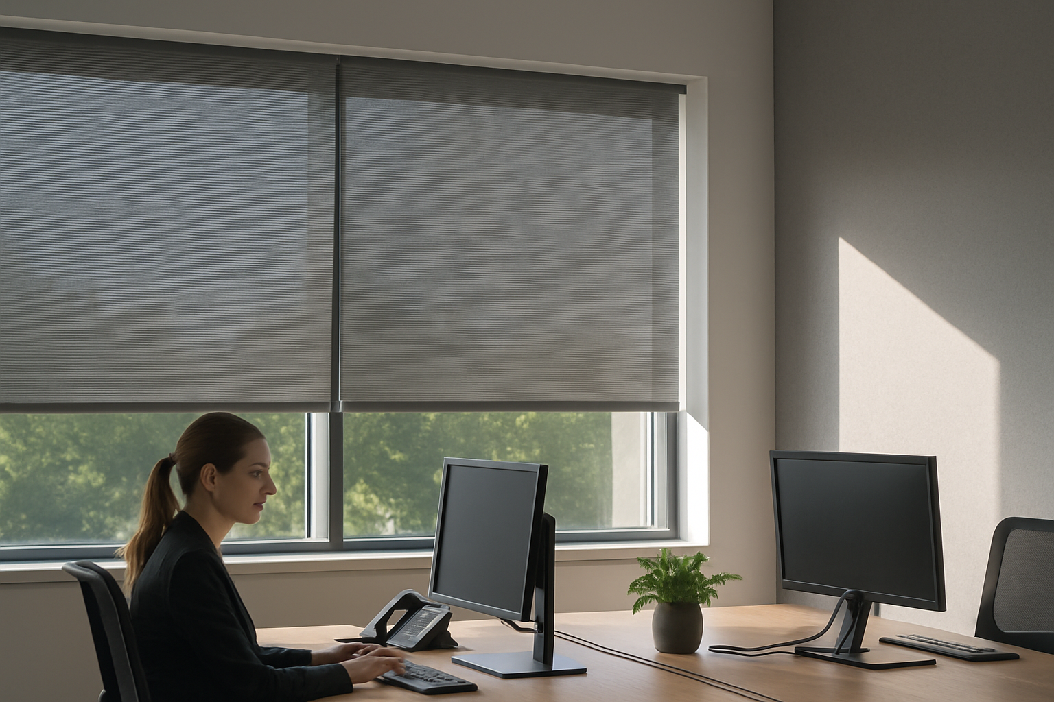 How Solar Shading Controls Light and Glare in Commercial Spaces - Bright A Blind